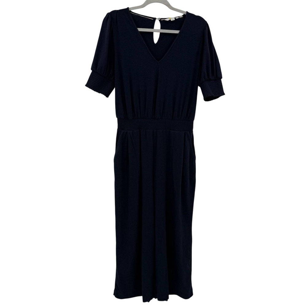 Womens boden navy blue jumpsuit v neck‎ capri size 10 petite